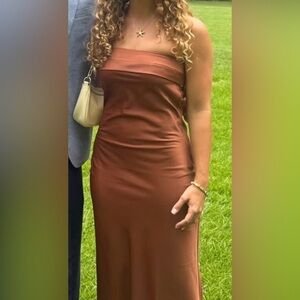 Zara Strapless Tan Dress